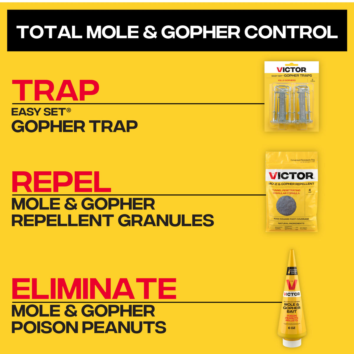 Victor M6006 burrow detection supports monitoring active tunnels before treatment.