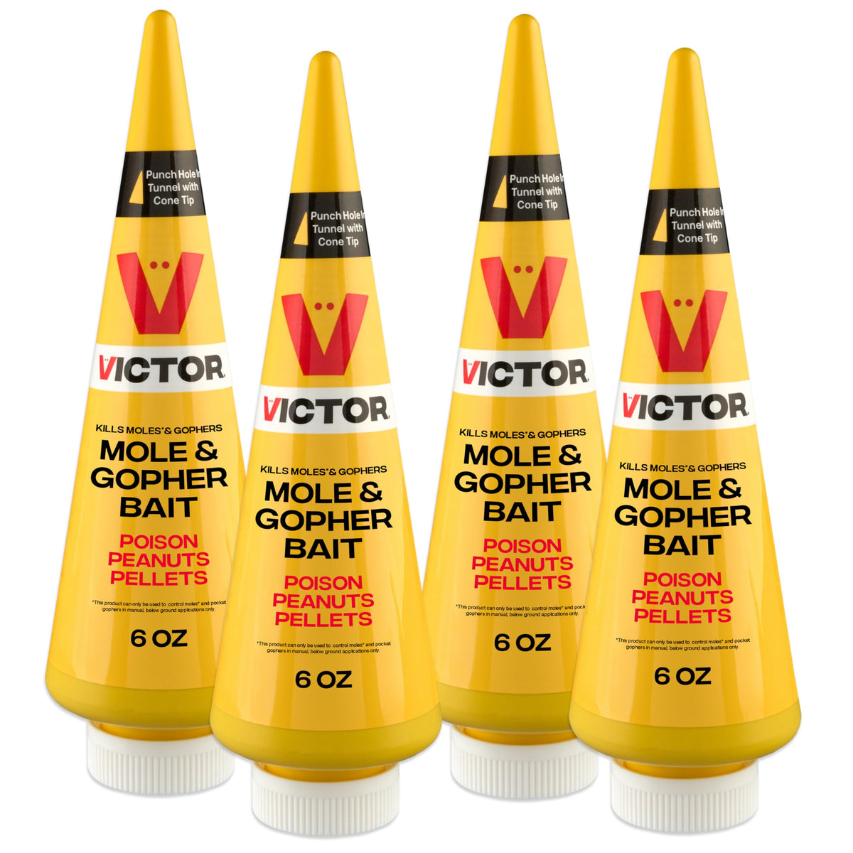 Victor M6006 peanut bait container ready for outdoor mole and gopher control.