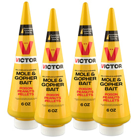 Victor M6006 peanut bait container ready for outdoor mole and gopher control.