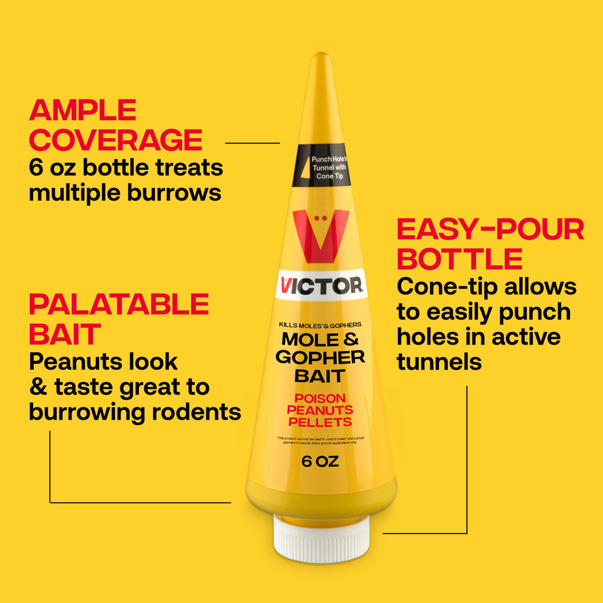 Victor M6006 tunnel-dosing setup enables precise bait placement.