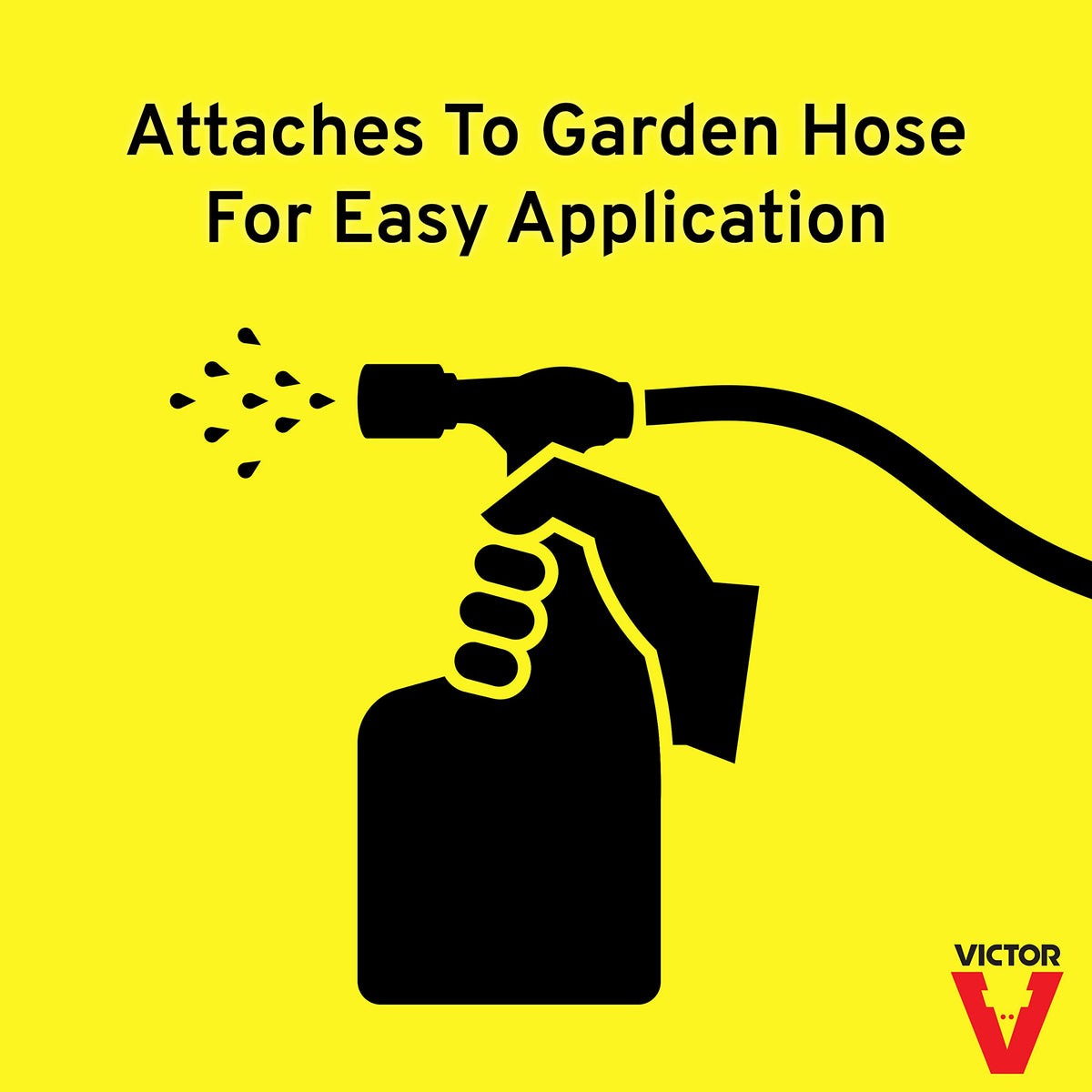 Victor repellent hose-end connection enables easy lawn coverage.
