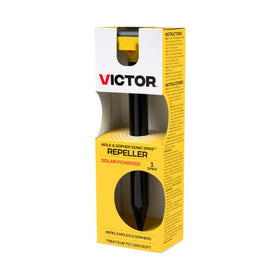 Victor mole gopher solar spike base deters pests without chemicals.