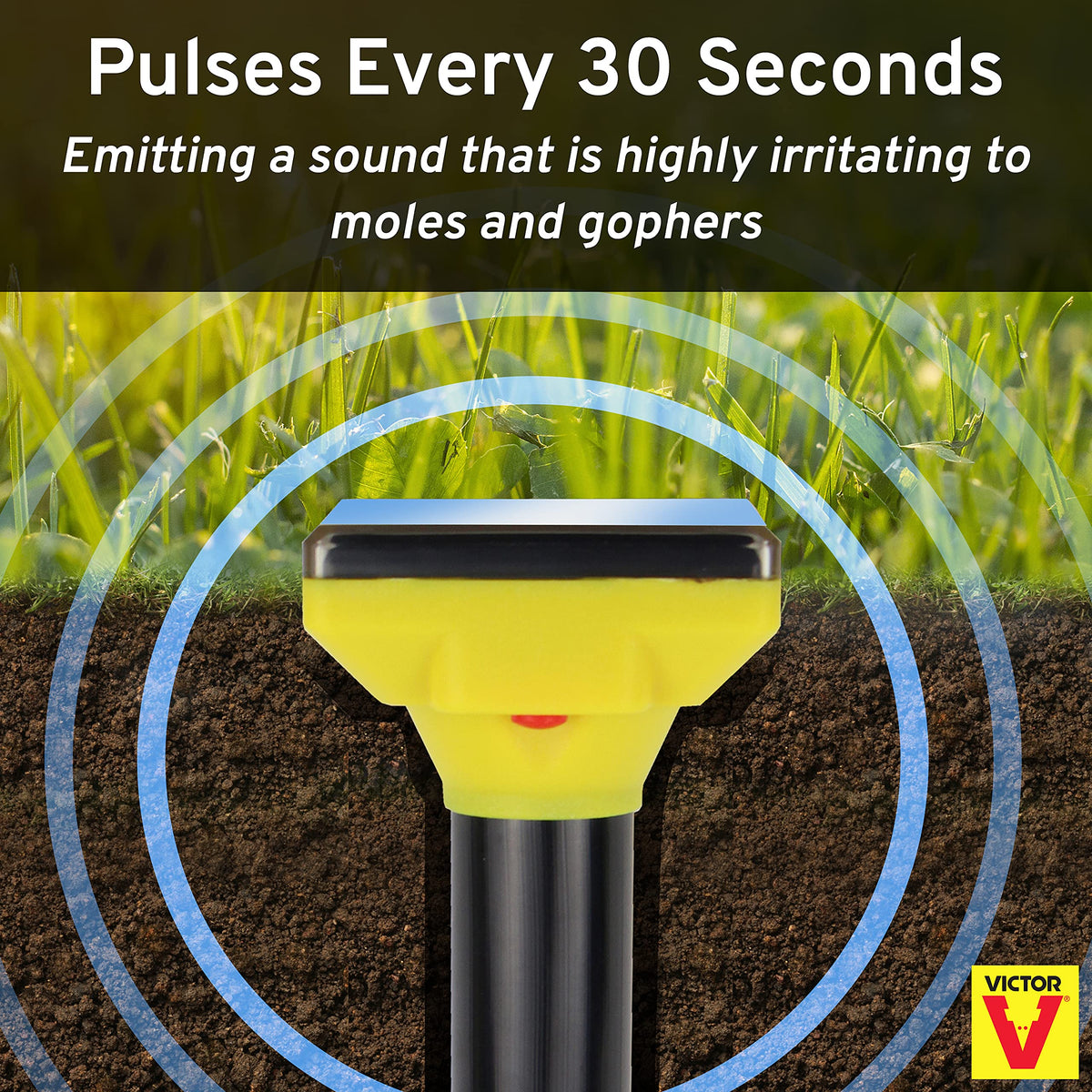 Victor mow-over design spike allows mowing without obstruction.