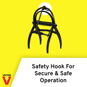 Victor Out O'Sight Mole Trap safety-clip in action for secure operation