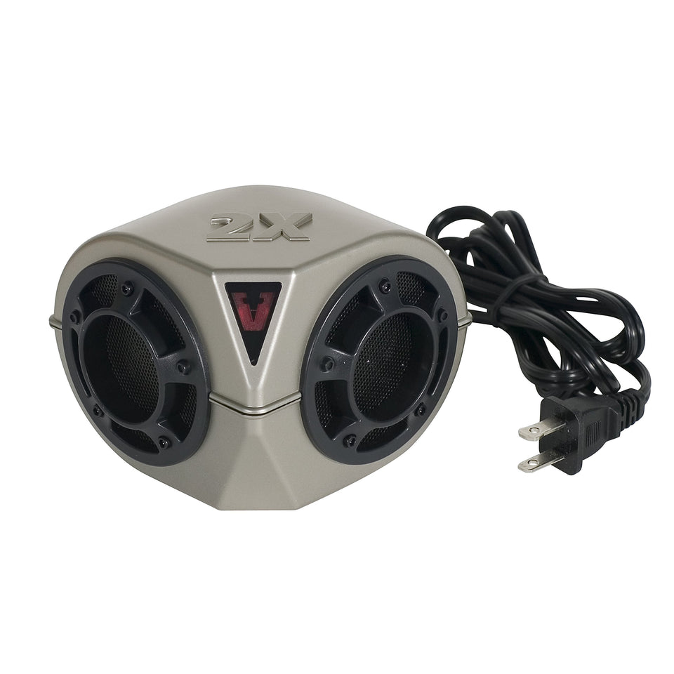 Victor PestChaser Pro plugged in a garage, humane rodent repellent for large spaces.