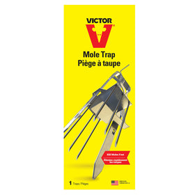Victor mole trap safety pin closeup highlighting safety feature