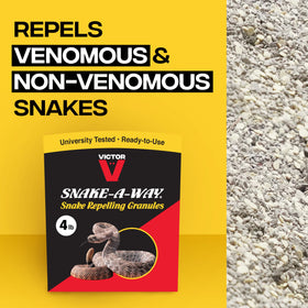 Victor Snake-A-Way is EPA-registered for snake deterrence.