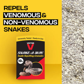 Victor Snake-A-Way yard protection area demonstrates a broad perimeter deterring snakes.