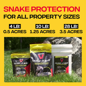 Diagram-like layout showing 8-12 inch band guidance for rattlesnakes