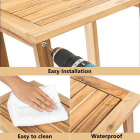 VICTORY RELAX outdoor living scene displaying weather resistant end table outdoors