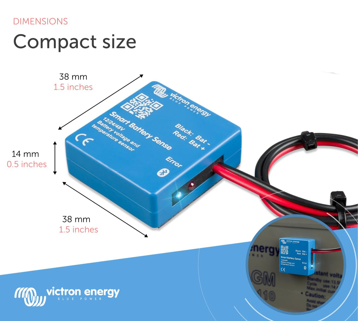 Victron Energy Smart Battery Sense wireless setup enables seamless multi-charger integration.