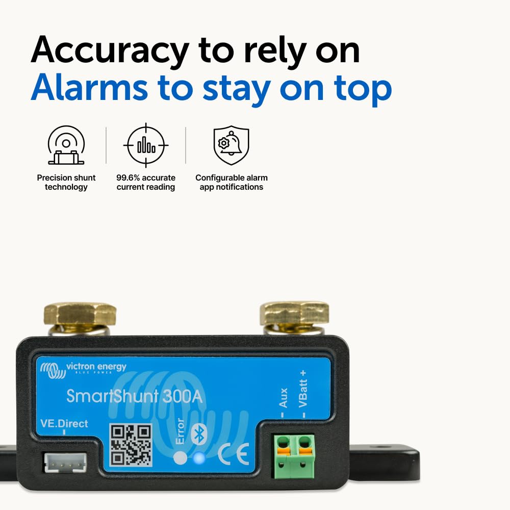 Victron Smart Shunt app readouts enable quick monitoring of charge cycles