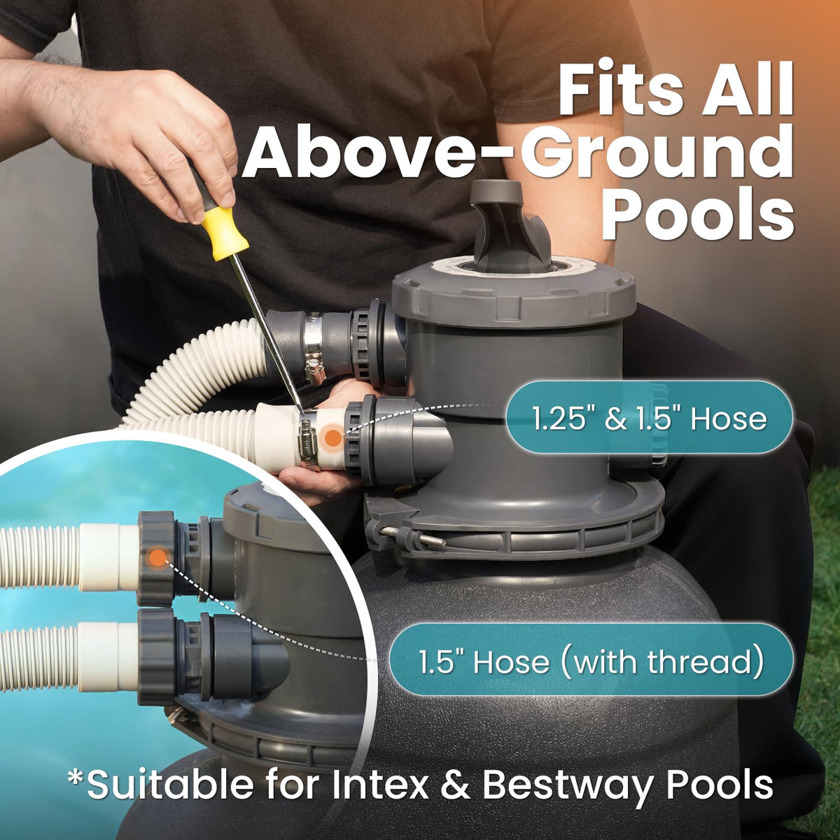 Vidapool system supports pools up to 11,000 gallons for mid-size above-ground setups.