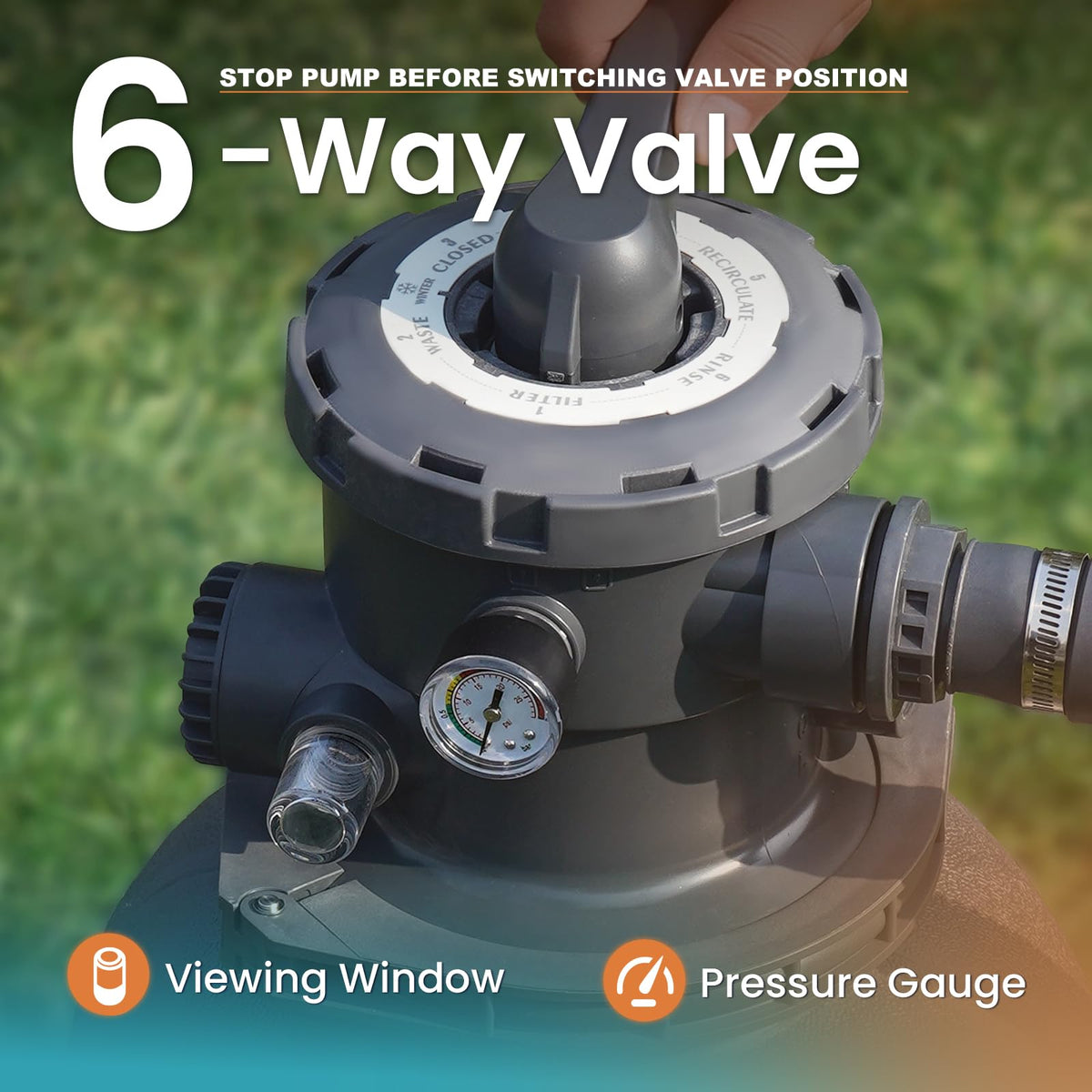 Vidapool hose adapters fit 1.25 and 1.5 inch connections for simple installation.