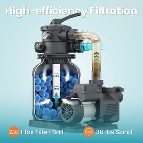 Vidapool 2500 GPH flow rate delivers steady circulation for clean water.