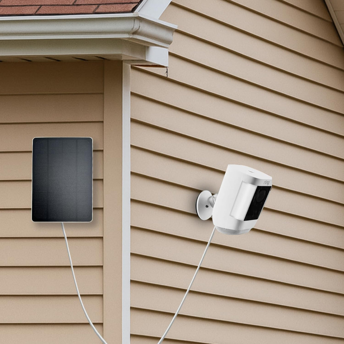 Viecam solar panel for Ring Spotlight Cam Plus enabling continuous charging