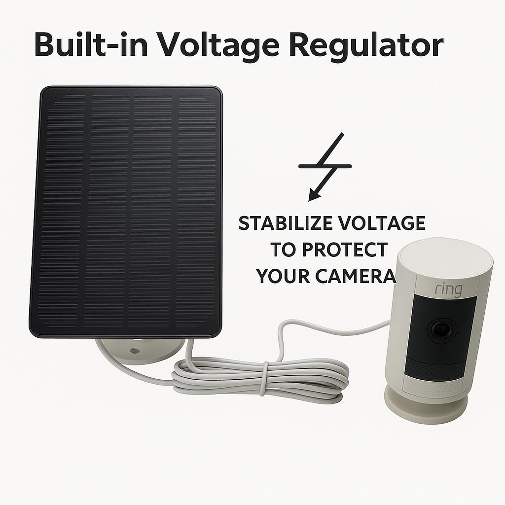Viecam solar panel for Ring Stick Up Cam maintaining outdoor power