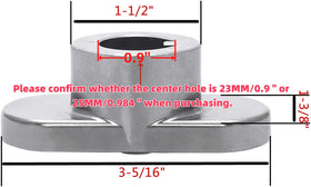 Close-up of the 23mm center hole on the Viefow adapter for precise fit