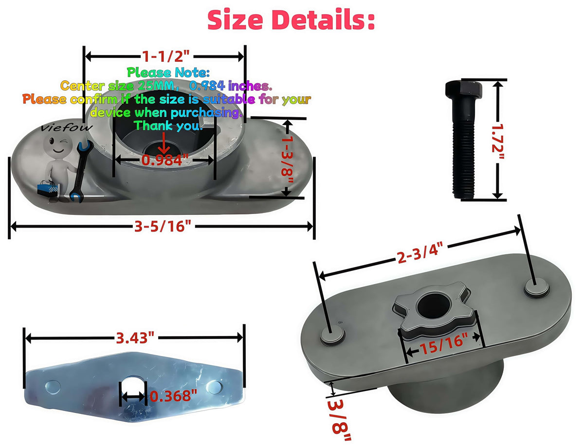 Viefow-compatible adapter kit fits MTD and yard machines for broad compatibility