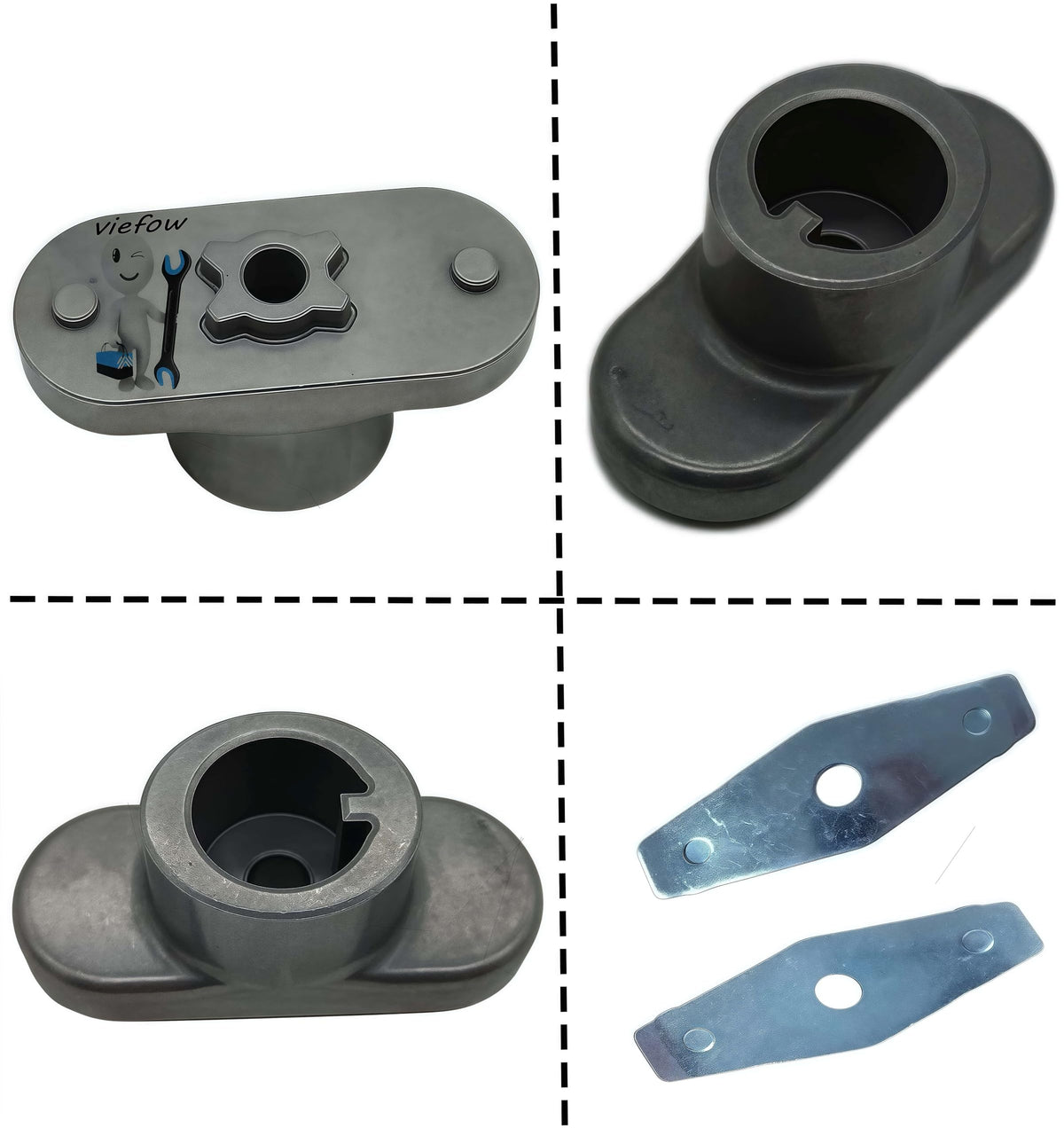 Viefow kit components include hex bolt and washer for easy installation