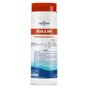 VIEWTOWN 5lbs chlorinating granules in a bucket for fast pool sanitation.