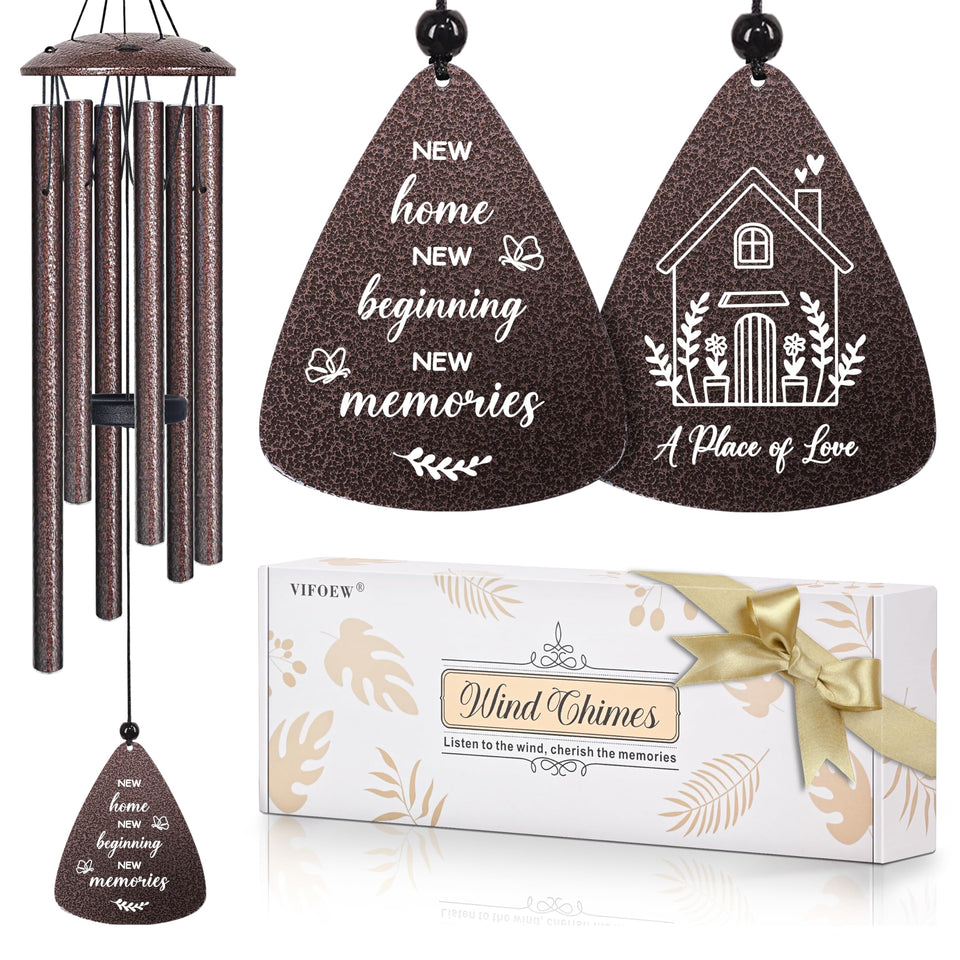 vifoew 32-inch bronze wind chimes hung indoors for elegant home ambiance