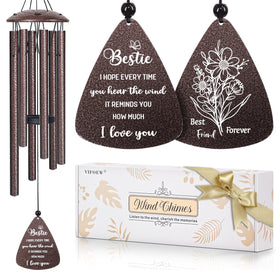 Vifoew Bestie wind chime bronze, 32-inch outdoor decor and gifting option.