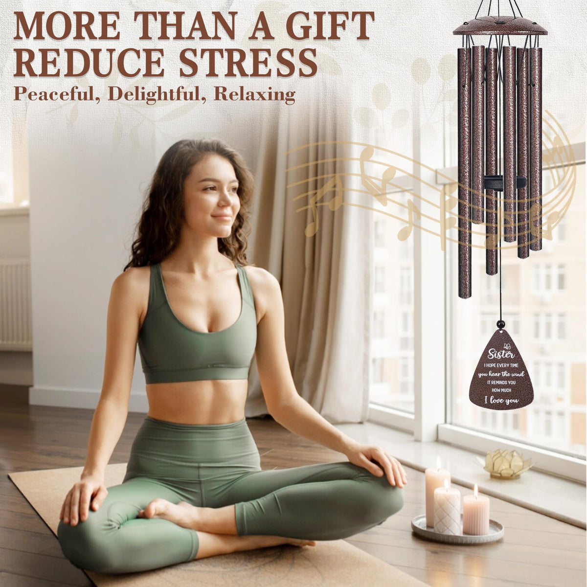 Vifoew bronze wind chime outdoors enhances garden or patio decor