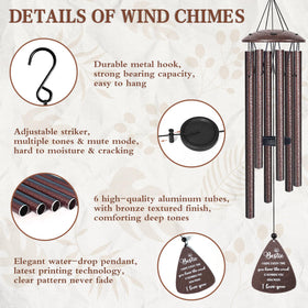 Outdoor-friendly bronze wind chime for patios and gardens.