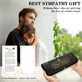 Vifoew dog loss gift comes in a gift box with a condolence card.