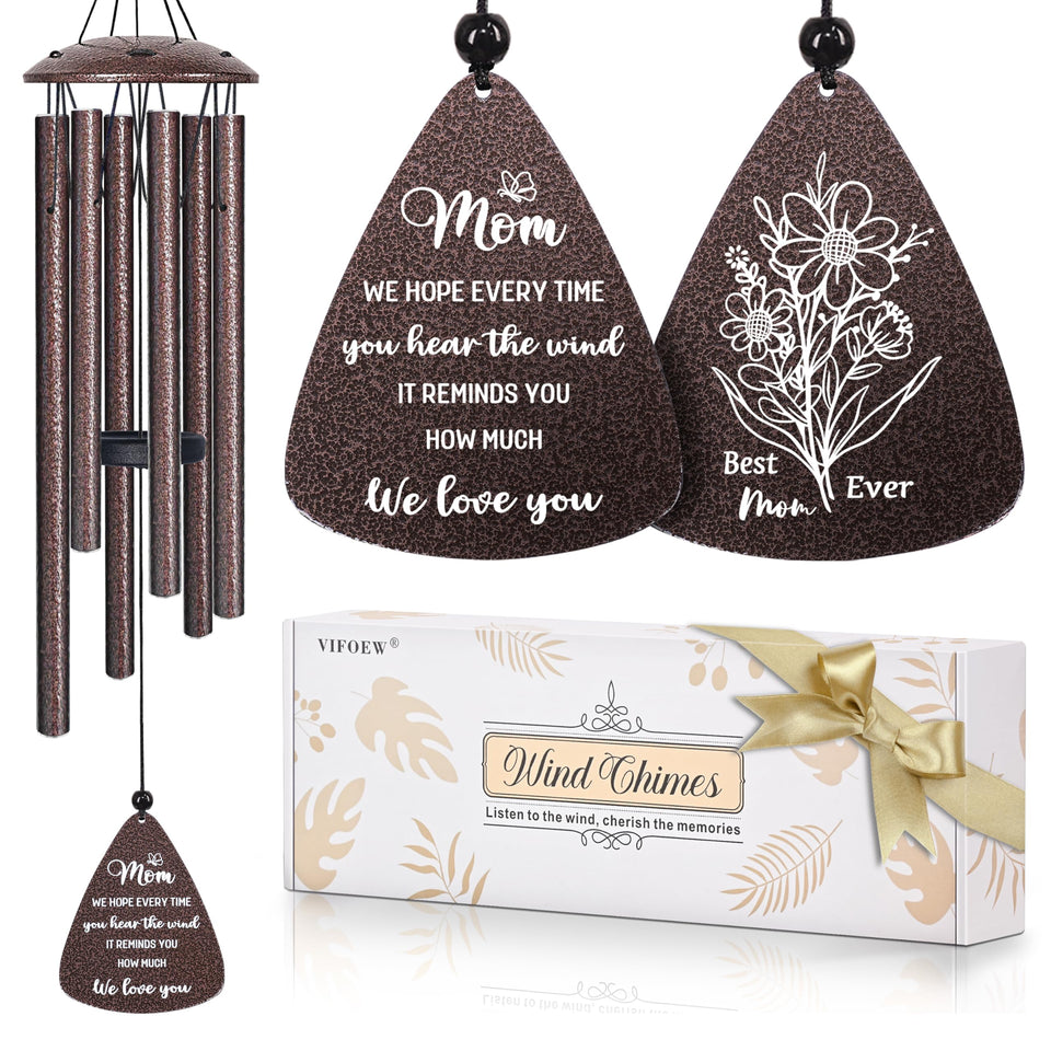 vifoew Mother’s Day bronze wind chime, 32-inch, ideal for indoors or outdoors with calming tones