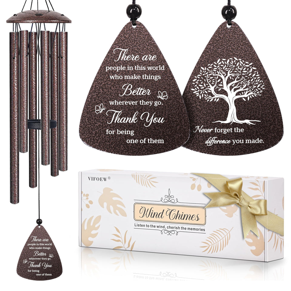 Vifoew thank-you wind chime with 32-inch design for indoor or outdoor gift decor.