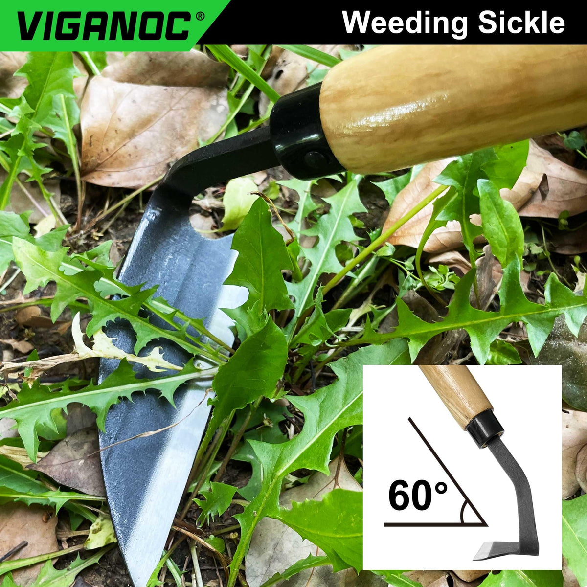 Viganoc weeding in tight space demonstrates elbow design for efficient weeding