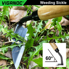 Viganoc weeding in tight space demonstrates elbow design for efficient weeding