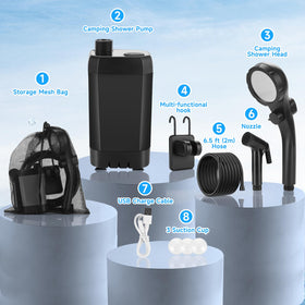 Vignuto portable shower flow adjust knob allows controlled water output