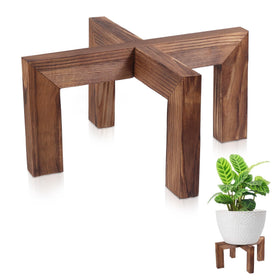 Vigordream walnut plant stand assembled for sturdy indoor and outdoor use
