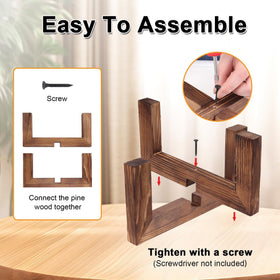 Vigordream walnut plant stand 1 inch thick frame highlighting durability