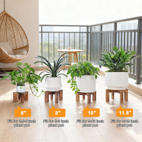 Vigordream plant stand with pot demonstrates indoor-outdoor versatility and simple styling.