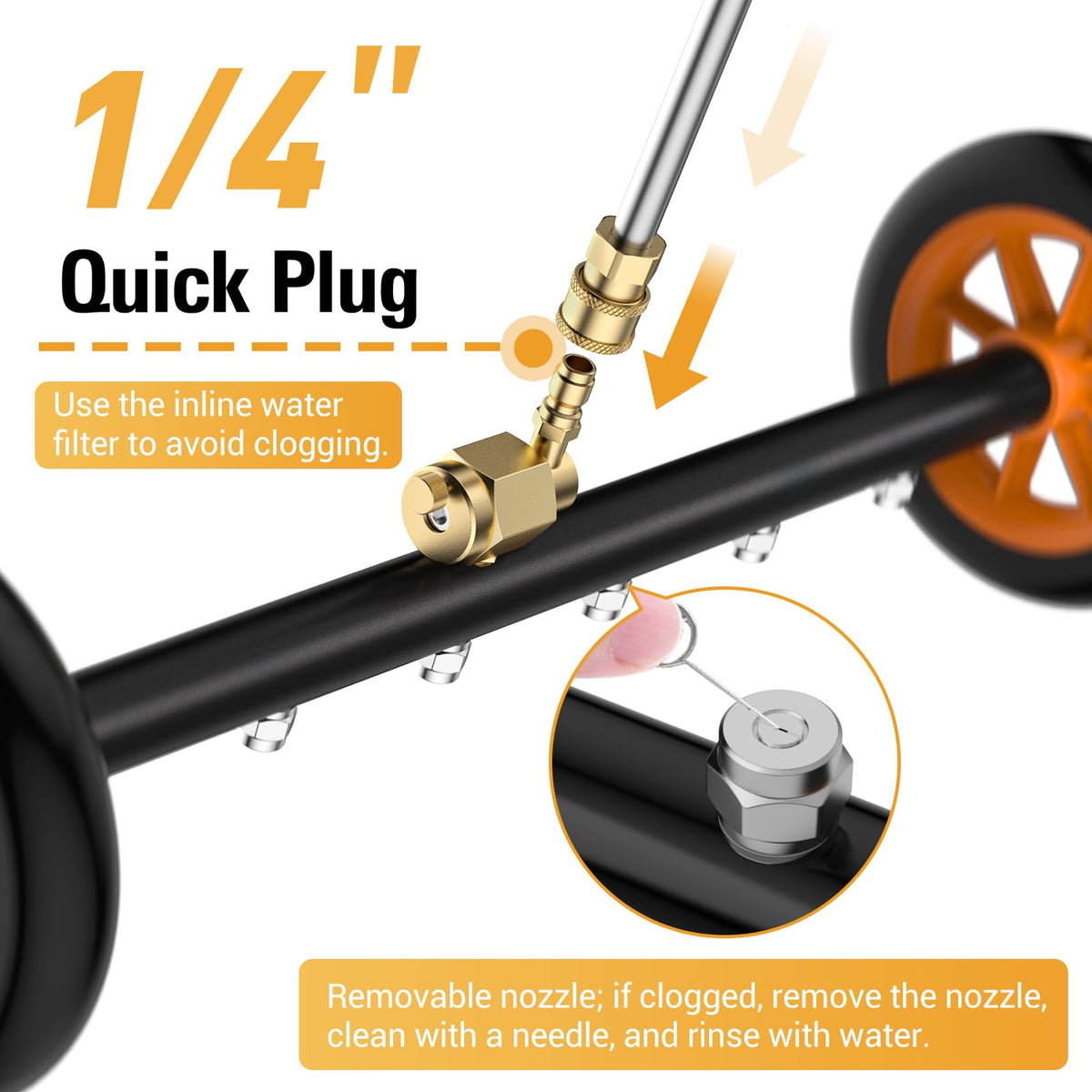 VIGRUE 16-inch extension wand extends reach for hard-to-access areas.