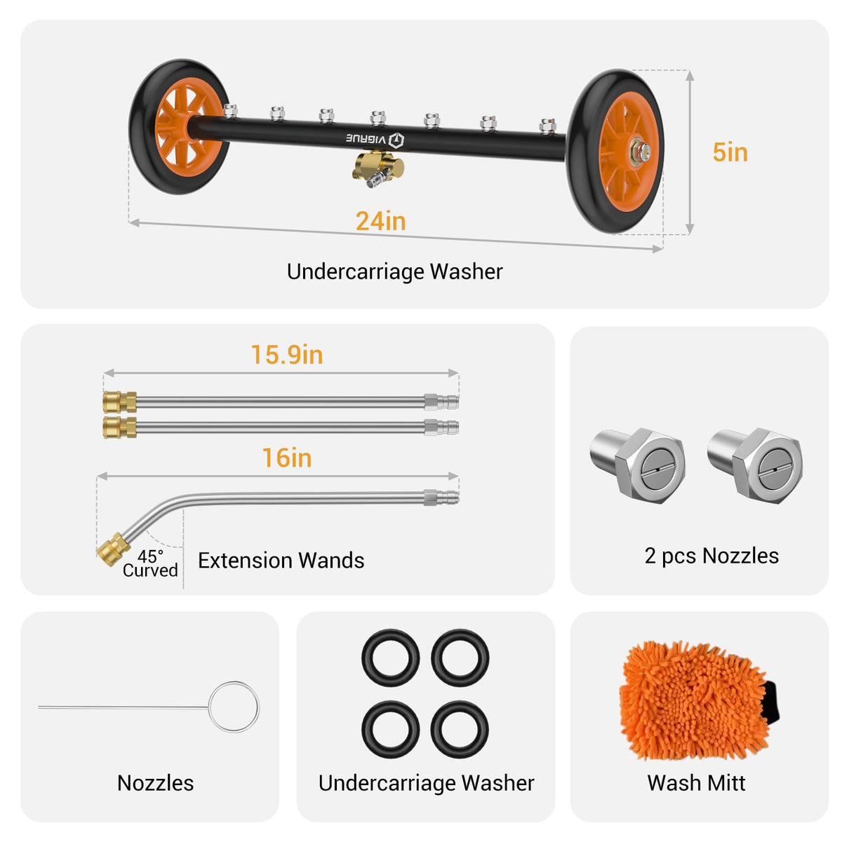 VIGRUE included manual and wash mitt simplify setup and handling.