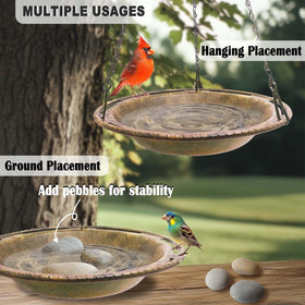 VIHSIPR outdoor bird bath made of durable PP resists weather