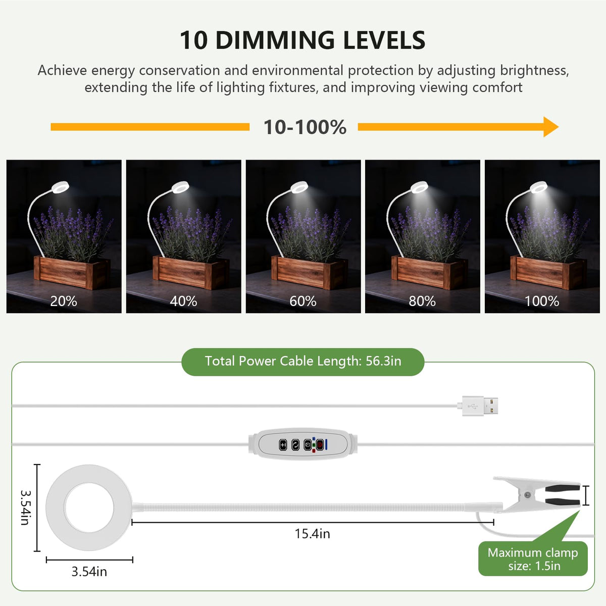 VIIVUU long 57 inch cord for flexible placement away from outlets