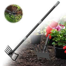 Vikarler Garden Hoe 2-in-1 design for efficient weeding and bed preparation.