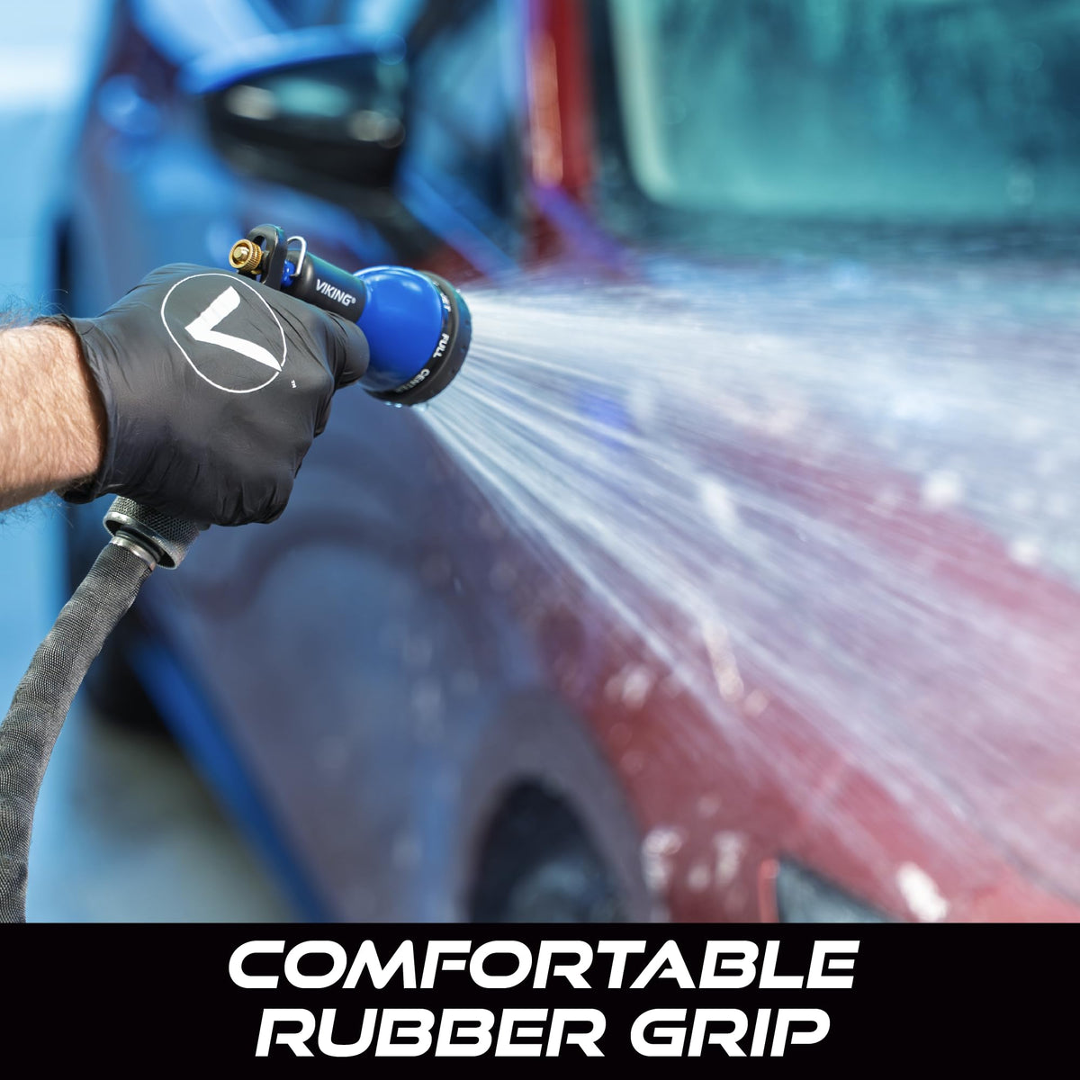 VIKING adjustable flow nozzle lets you switch from jet to gentle spray