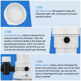 VIKUA 320 chlorinator bottom drain for easy liquid removal