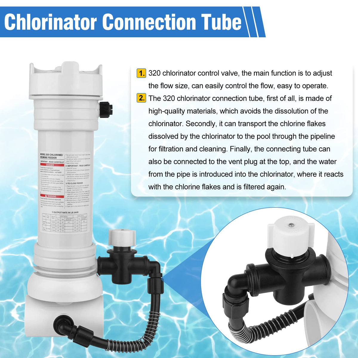 VIKUA 320 chlorinator control valve offers flexible dosing control