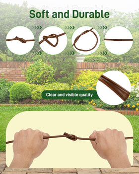 Vikua brown tubing blends with soil for discreet irrigation in landscapes.