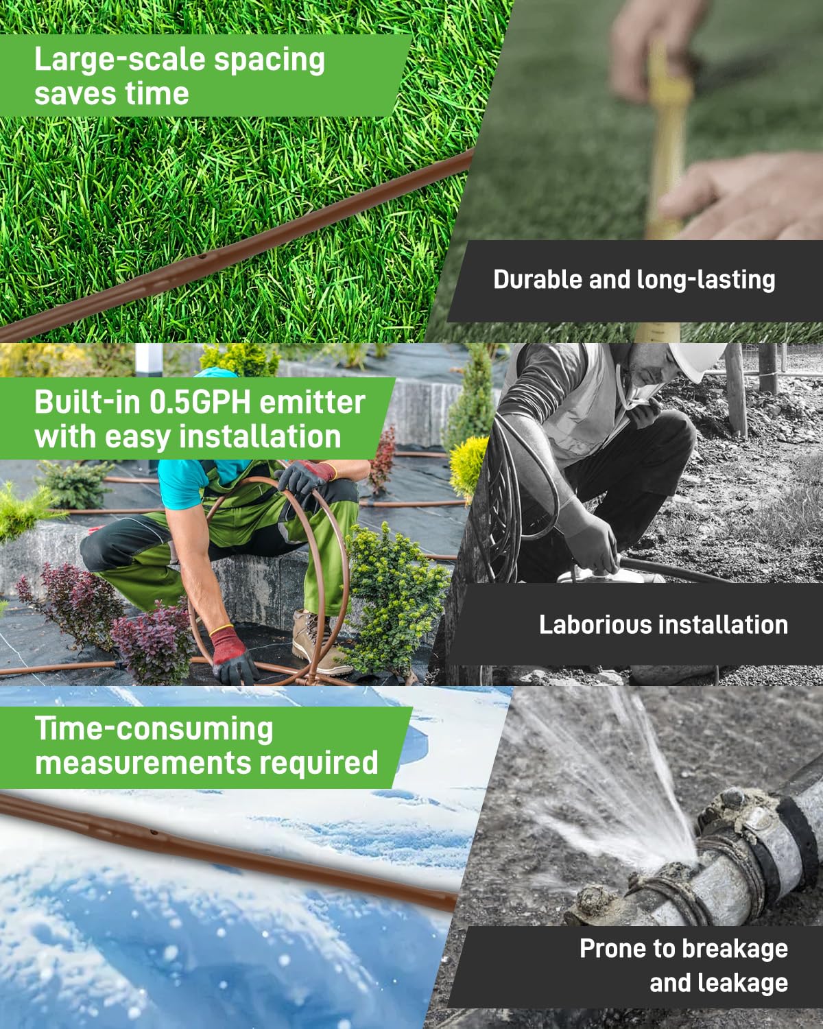 Vikua 1/4 inch drip line made of durable PE for long-lasting outdoor use