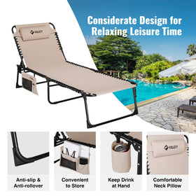 VILLEY Oversized Chaise Lounge backrest adjustments provide customizable comfort.