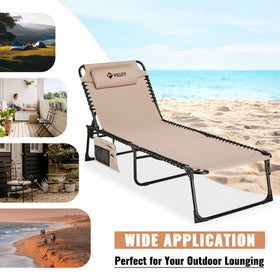 VILLEY Oversized Chaise Lounge at beach or patio for versatile lounging.